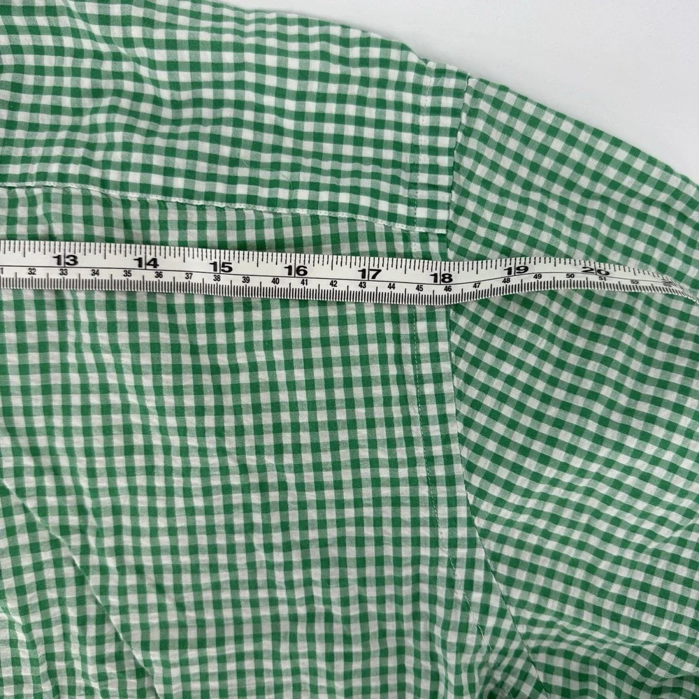 Polo Ralph Lauren Men 100% Cotton Long Sleeve Shirt Size L Gingham‎ Green Preppy